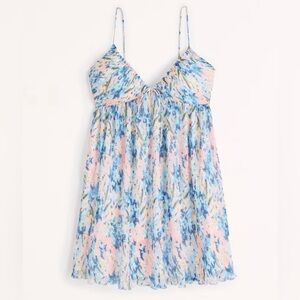 Abercrombie Women’s Plisse Ruched Babydoll Mini Dress